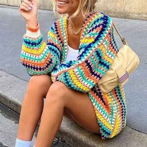 Vibrant Multicolor Women's Cardigan
